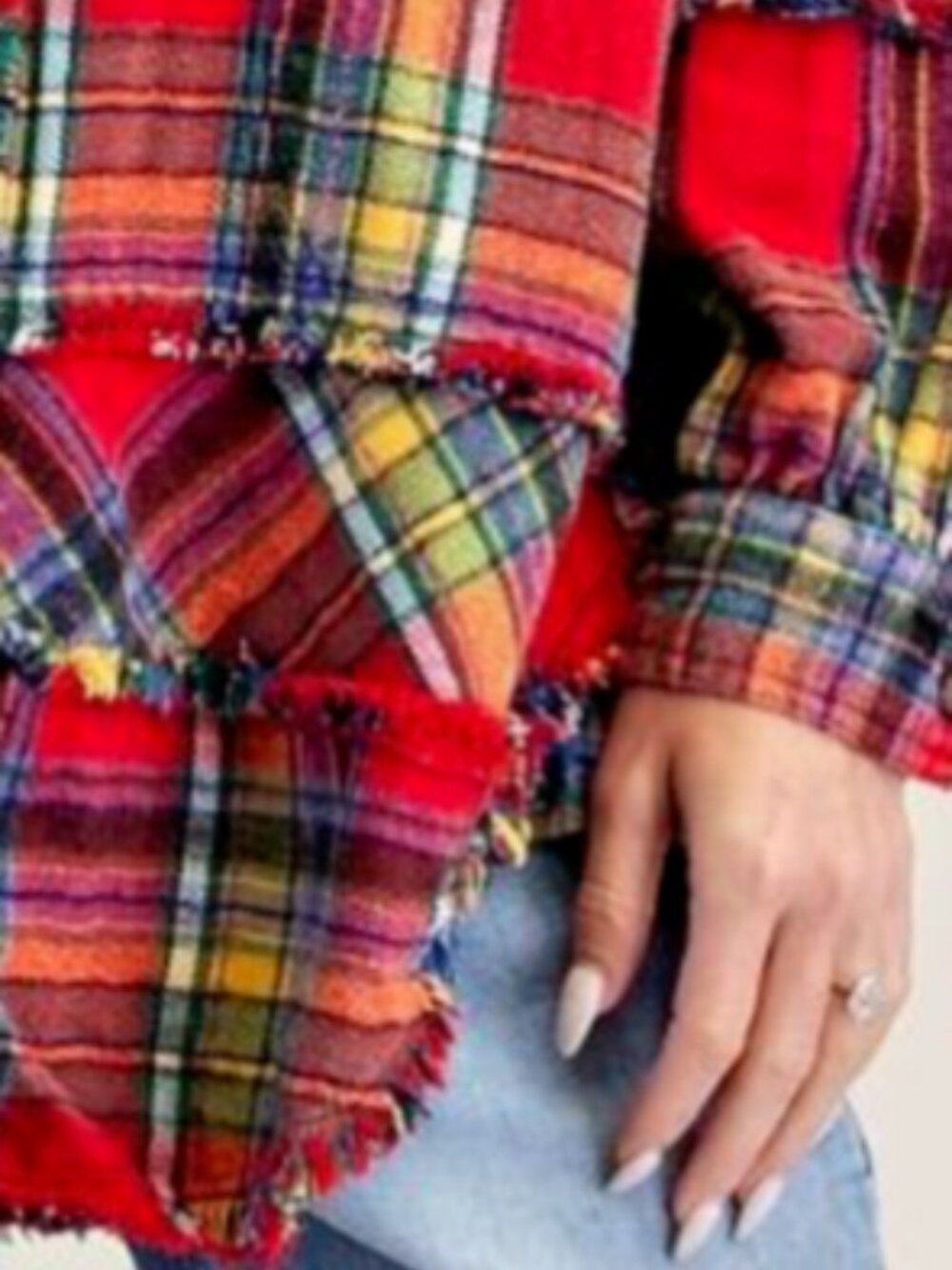 NWT Super Soft Easel Plaid Self Fray Button Down Shirt 100% Cotton - Picture 12 of 16